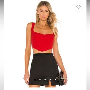 Revolve Bardot Bustier Red Top